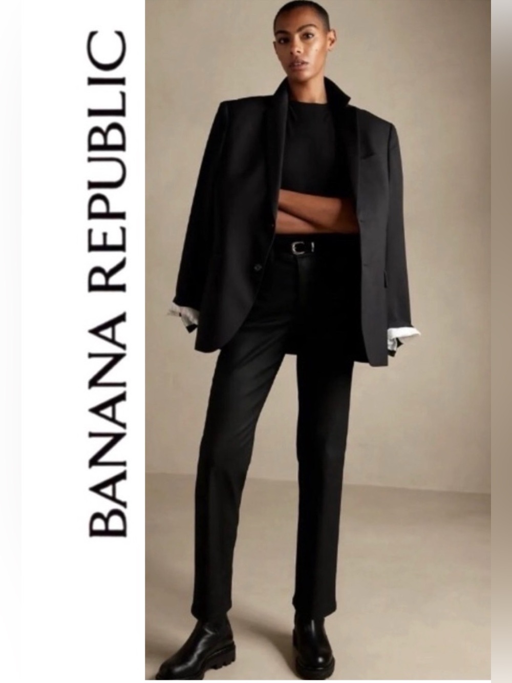 Banana Republic Straight Coated Jean Black Faux Leather 30